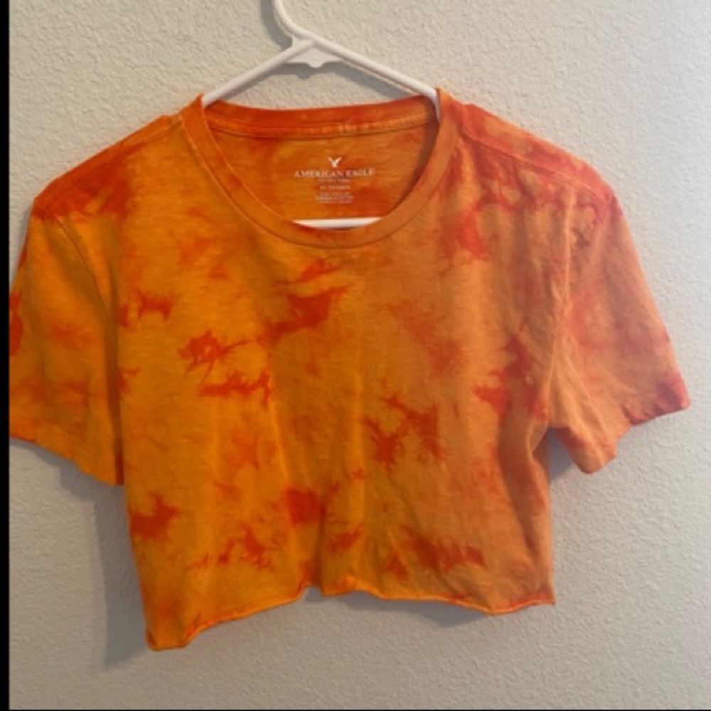 Orange Tie Dyed Cropped Tee
